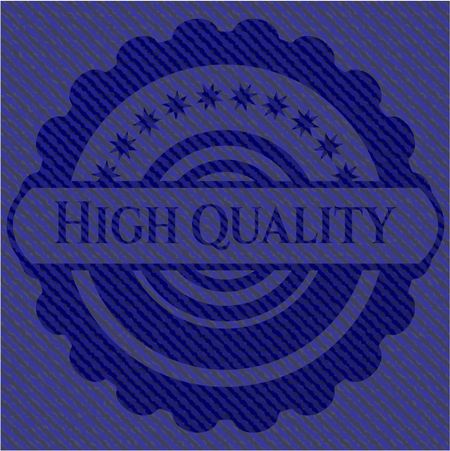 High Quality badge with denim background