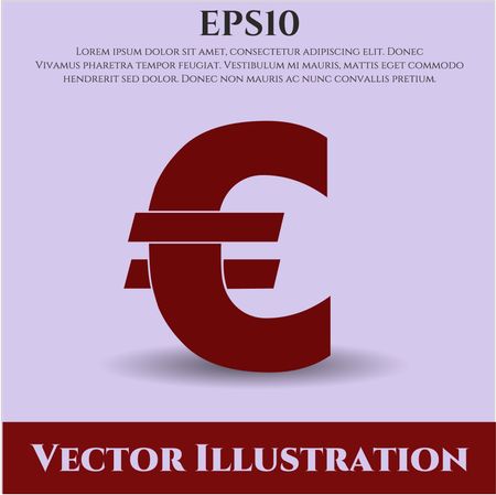 euro icon vector symbol flat eps jpg app web concept website