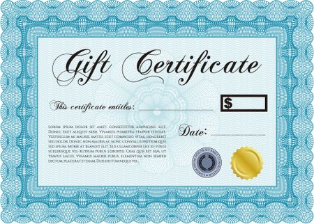Retro Gift Certificate. Good design. Customizable, Easy to edit and change colors. With background. 