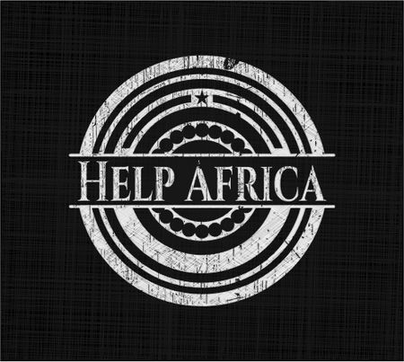 Help Africa written on a blackboard