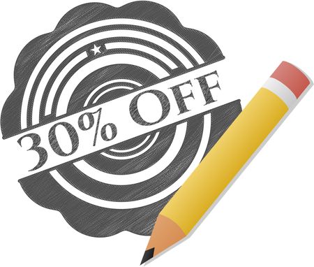 30% Off pencil effect