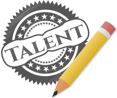 Talent emblem with pencil effect