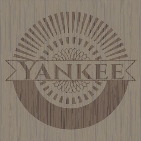 Yankee badge with wooden background
