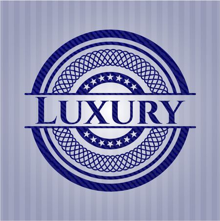 Luxury emblem with denim texture