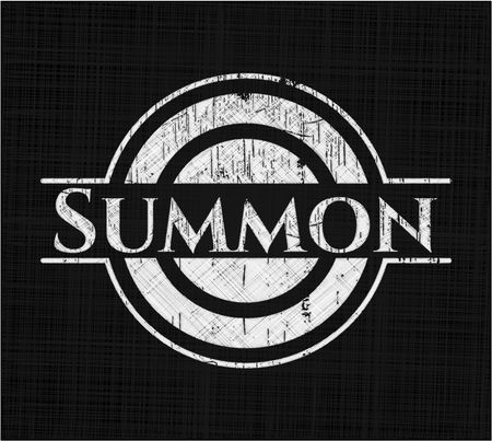 Summon chalkboard emblem on black board