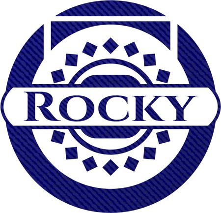 Rocky badge with jean texture