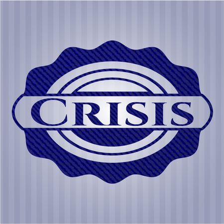 Crisis badge with denim texture