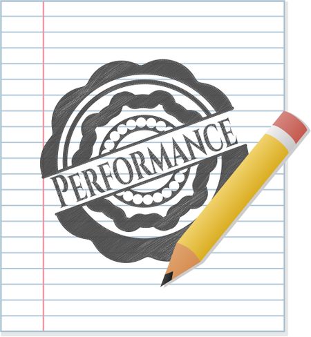 Performance emblem with pencil effect