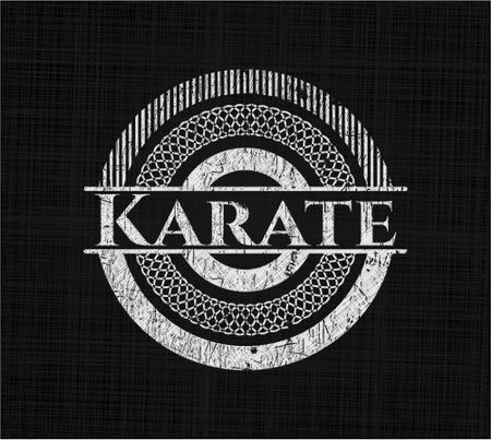 Karate chalk emblem written on a blackboard