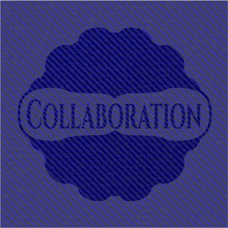 Collaboration jean or denim emblem or badge background
