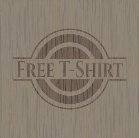 Free T-Shirt retro style wooden emblem