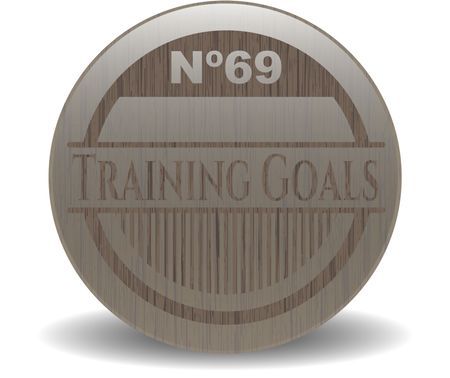 Training Goals retro style wooden emblem