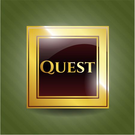 Quest golden badge or emblem