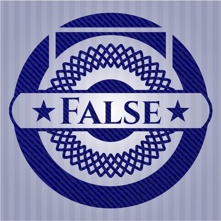 False jean or denim emblem or badge background