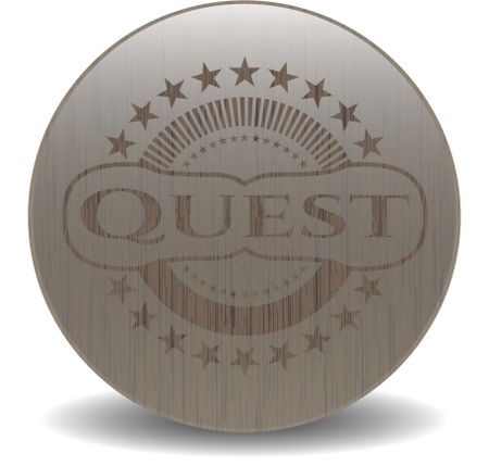 Quest retro style wooden emblem