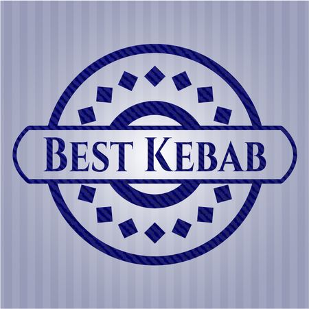 Best Kebab jean or denim emblem or badge background