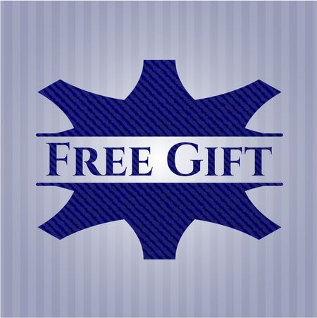 Free Gift emblem with denim high quality background