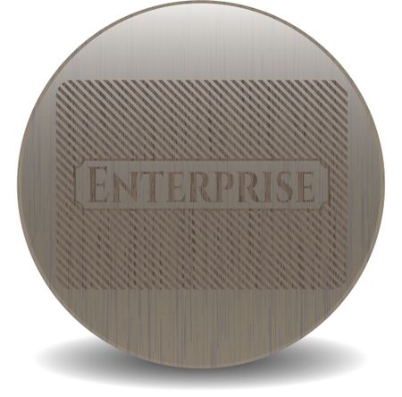 Enterprise retro style wood emblem