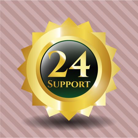 24 Support golden emblem or badge