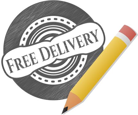 Free Delivery pencil emblem
