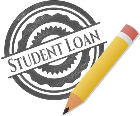 Student Loan emblem drawn in pencil