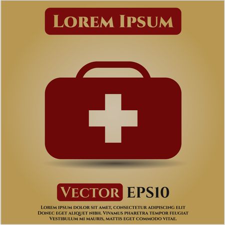 Medical briefcase icon vector symbol flat eps jpg app