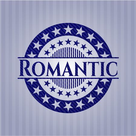 Romantic badge with jean texture