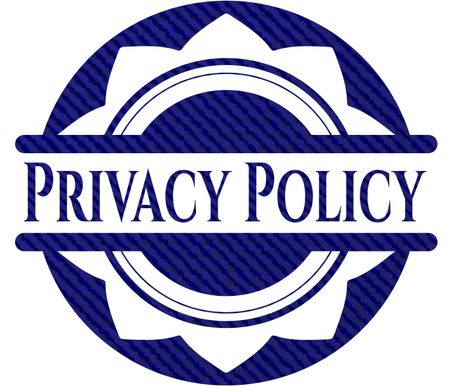 Privacy Policy emblem with denim high quality background