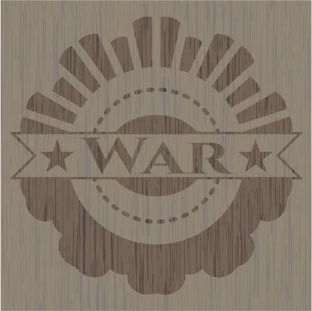 War retro wooden emblem