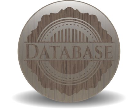 Database retro style wood emblem