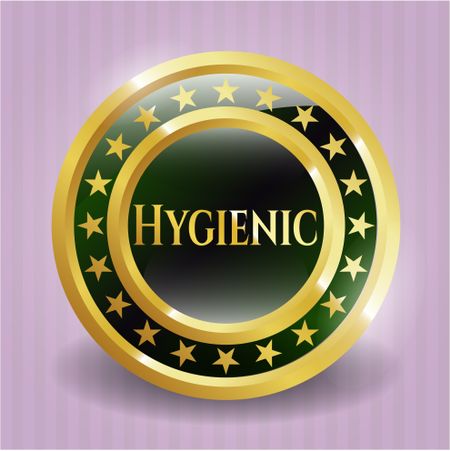 Hygienic golden emblem or badge