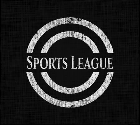 Sports League chalkboard emblem written on a blackboard