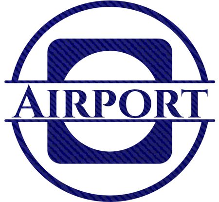 Airport emblem with jean high quality background
