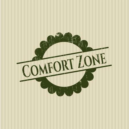 Comfort Zone rubber stamp with grunge texture