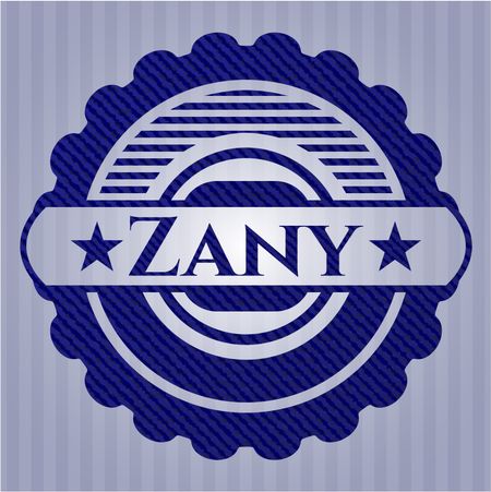 Zany emblem with denim texture