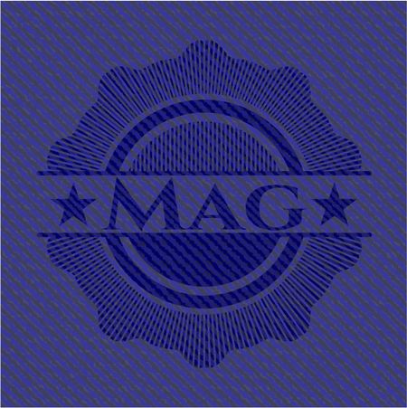 Mag emblem with denim texture
