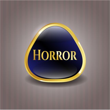 Horror gold badge or emblem