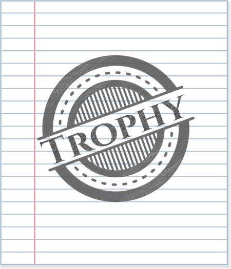 Trophy emblem with pencil effect