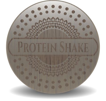 Protein Shake retro style wood emblem