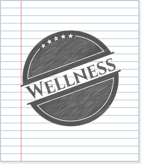 Wellness emblem drawn in pencil