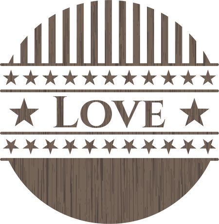Love wood emblem. Retro