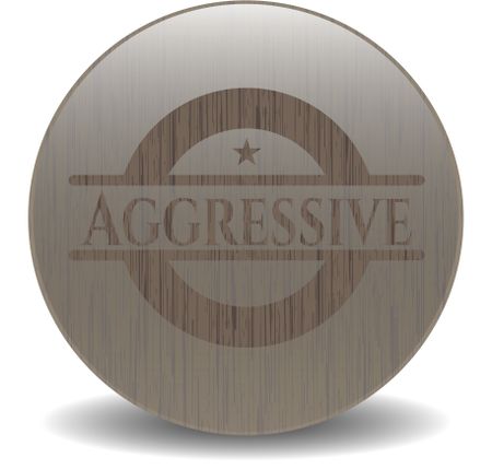 Aggressive vintage wooden emblem