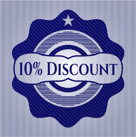 10% Discount denim background