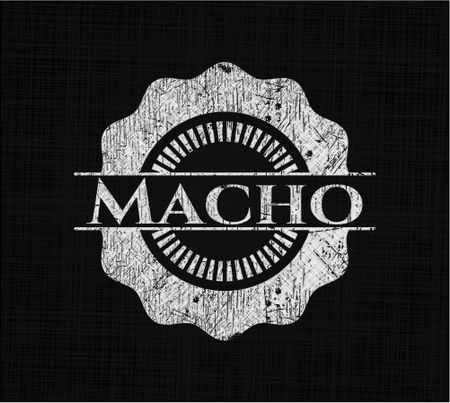 Macho written with chalkboard texture