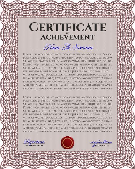 certificate template eps10 jpg of achievement diploma vector illustration design completion