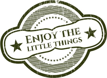 Enjoy the little things rubber grunge stamp