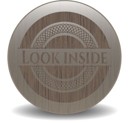 Look inside wood icon or emblem
