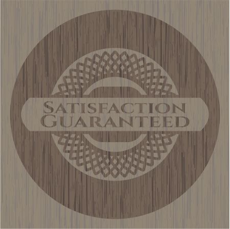 Satisfaction Guaranteed wood icon or emblem
