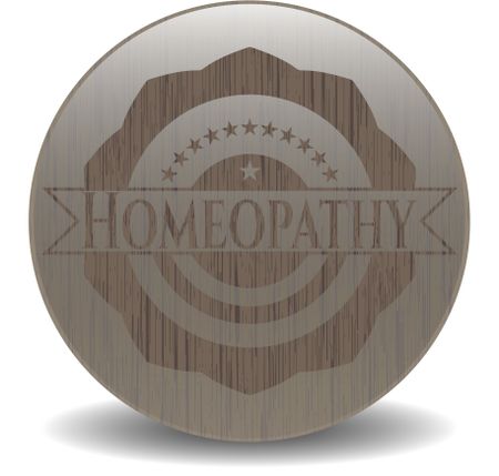 Homeopathy vintage wood emblem