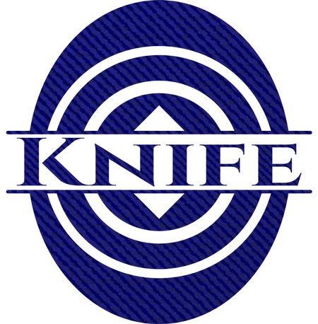 Knife emblem with jean background